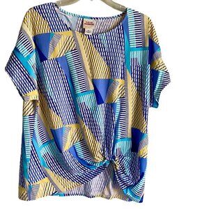 Ruby Rd. Favorites Colorful Textured Short Sleeve Top Women's XS NEW